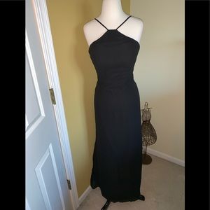 Black Spaghetti Strap Evening Gown Formal Dress